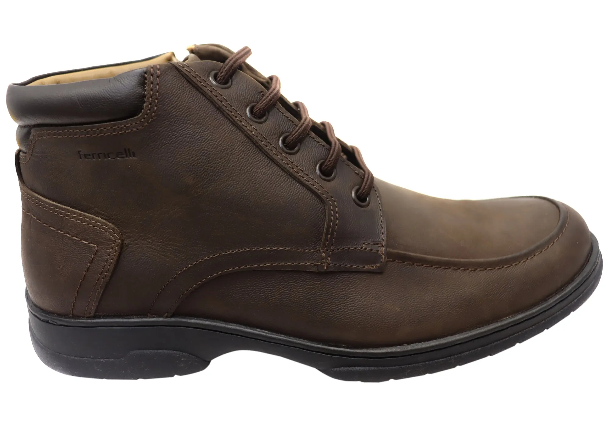 Ferricelli Damien Mens Comfortable Leather Boots Made In Brazil Reinforced Form Windy Weather Craft Collector