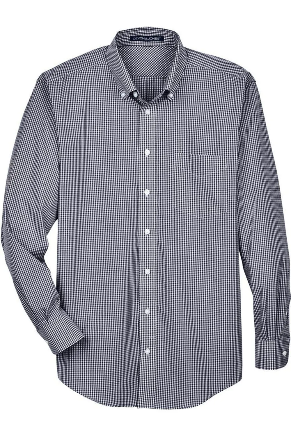 Coastal Vibes Job Interview Devon & Jones Crown Collection Gingham Check Woven Dress Shirt