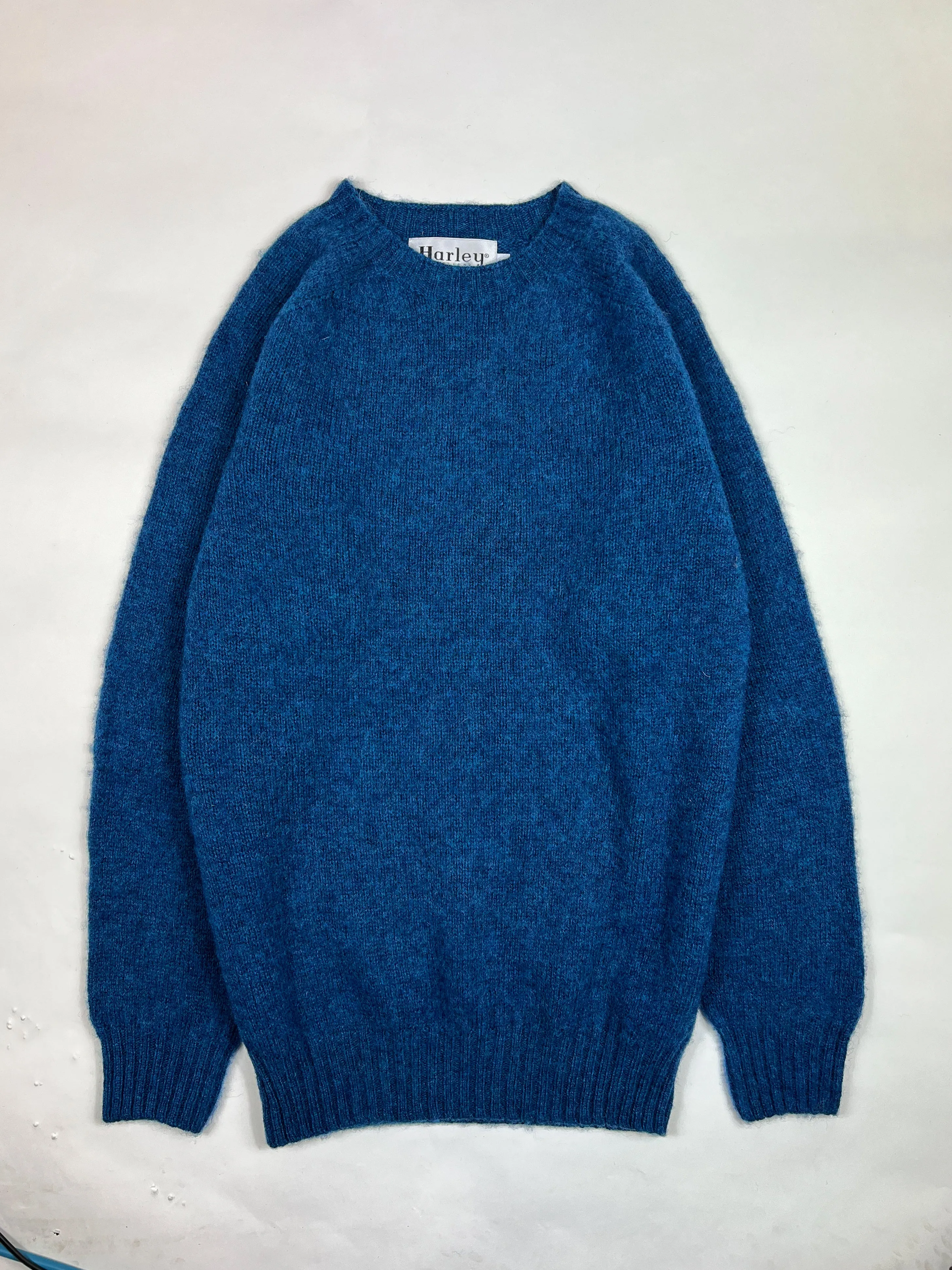 Brave Fit Harley Of Scotland Shaggy Lambswool Jumper Neptune