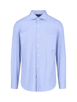 Non Irritating Tags 1925 Classic Shirt In Light Blue Cotton Classic Collar