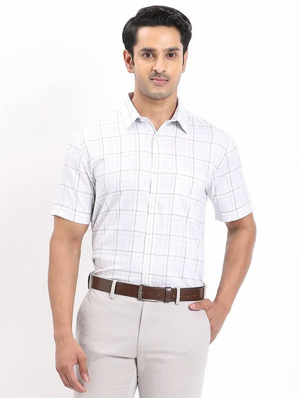 Men Checked Half Sleeve Cotton Shirt Effortless Style ethical fashion