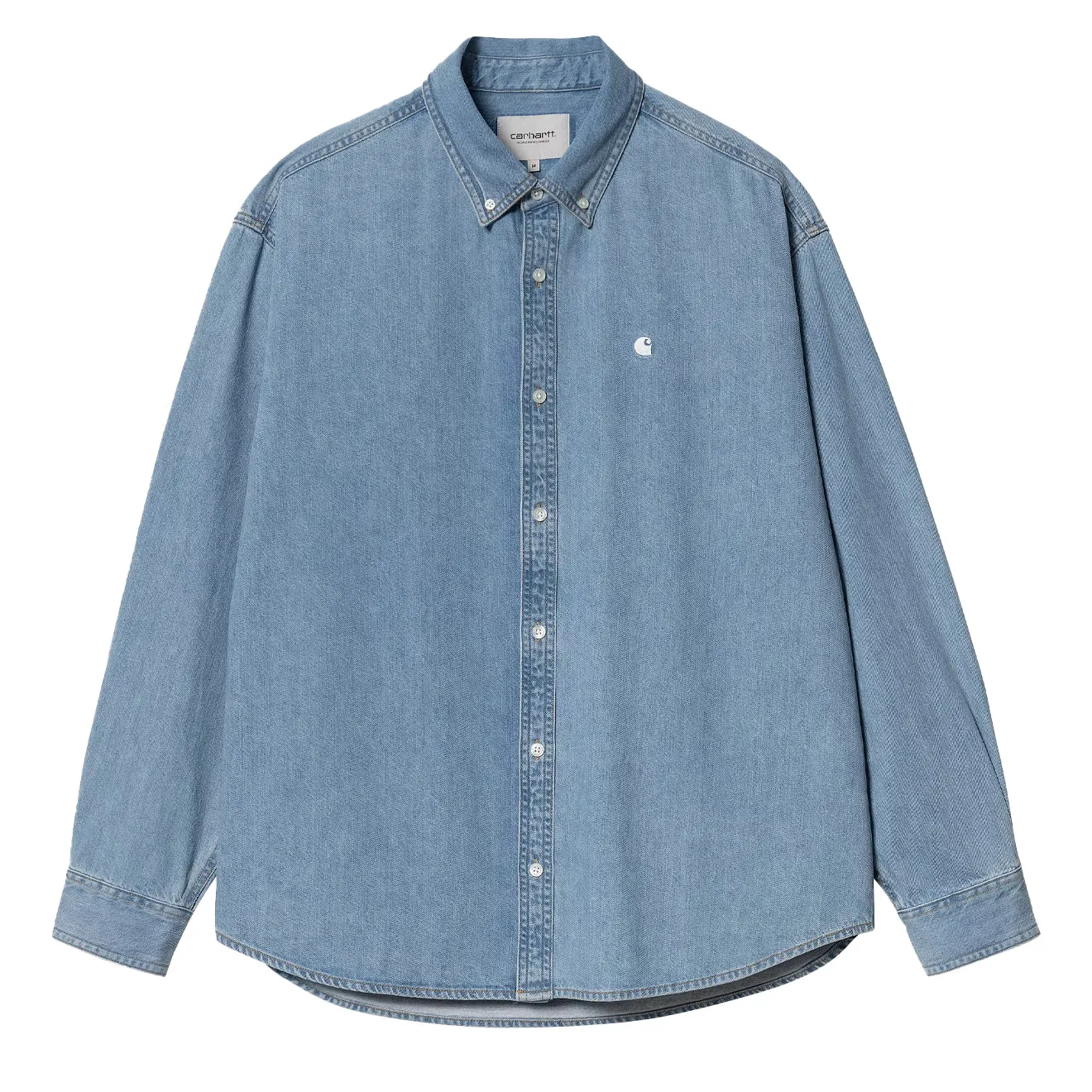 Odor Control Technology Carhartt WIP L/S Lucas Shirt Blue Bleached