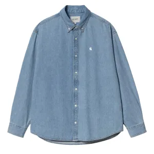 Odor Control Technology Carhartt WIP L/S Lucas Shirt Blue Bleached