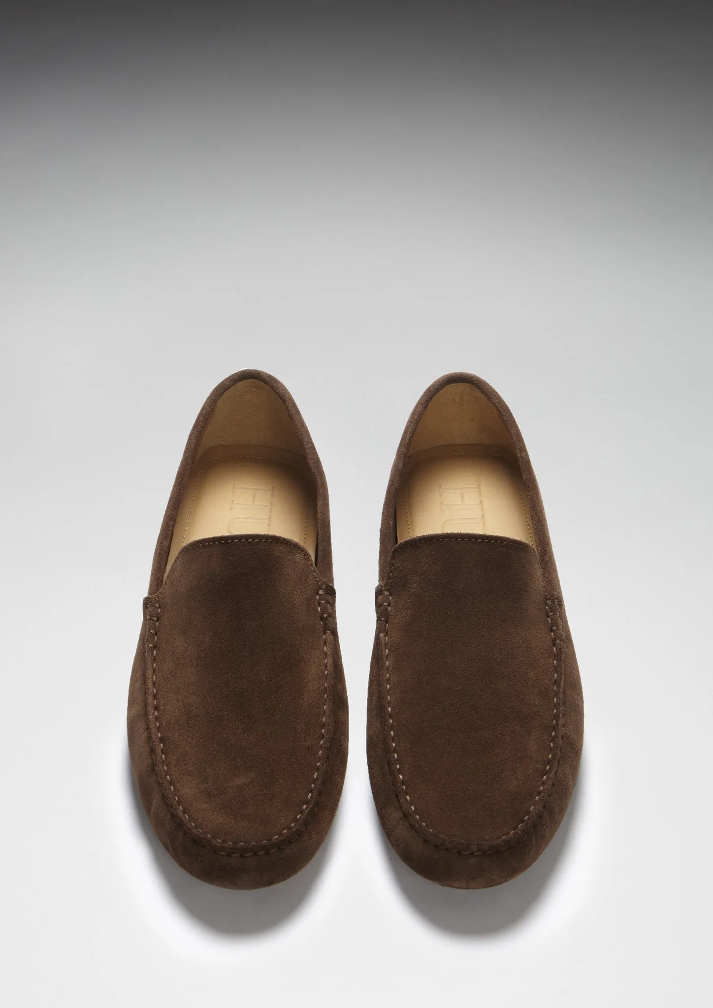 Zip   Up Driving Loafers, brown suede