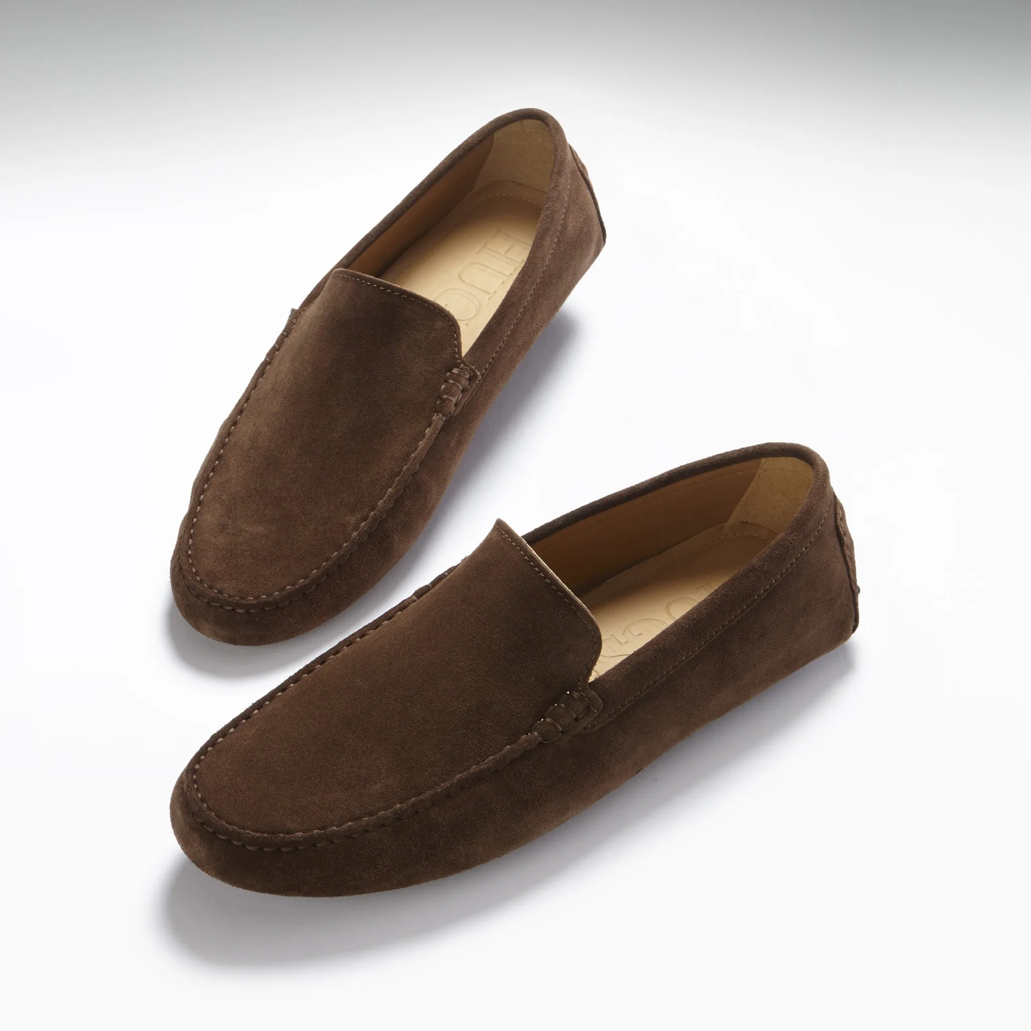 Anti-microbial Driving Loafers, brown suede