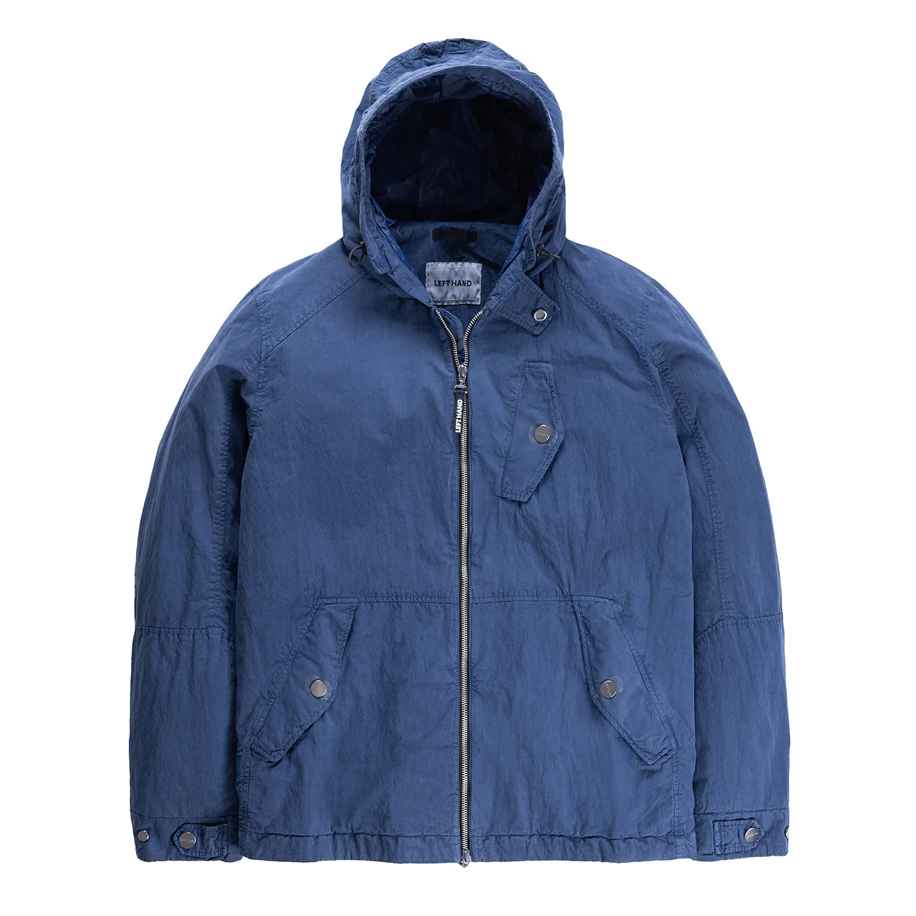Left Hand Elvo Anorak Navy Adjustable Hood Modern Functional Design