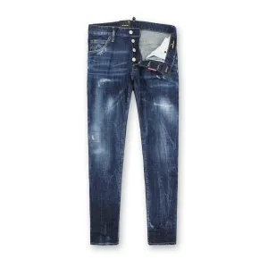 Weekend Style Stretch Bold Look classic clothing DSQUARED2 - Cool Guy Jeans in Distressed Blue