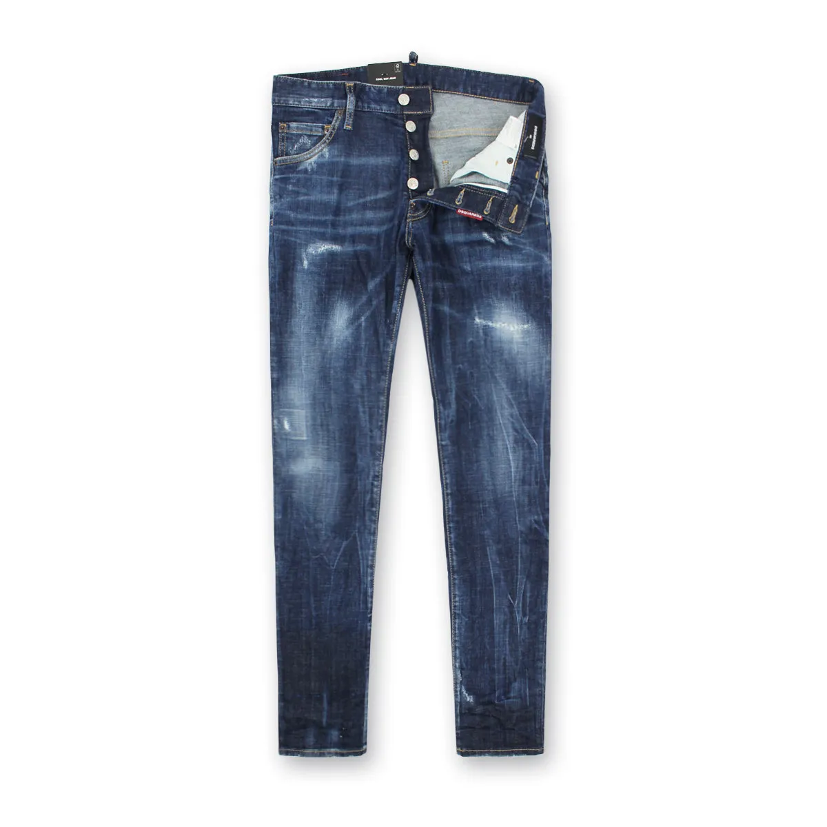 Weekend Style Stretch Bold Look classic clothing DSQUARED2 - Cool Guy Jeans in Distressed Blue