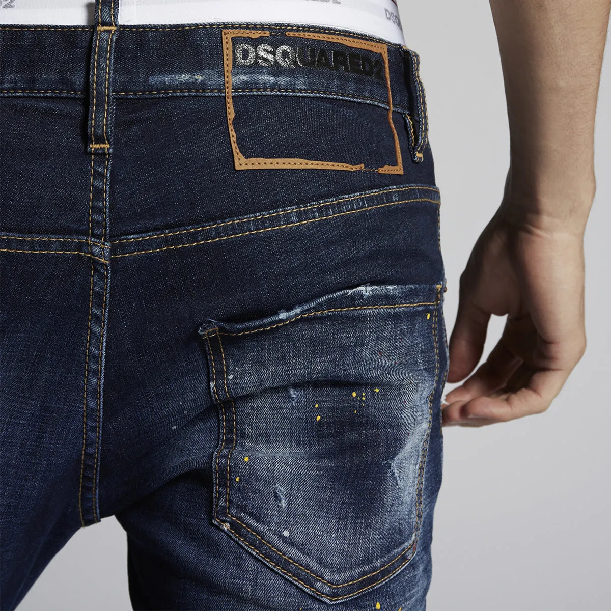 Straight Cut Style Upgrade DSQUARED2 - Dark 1 Wash Skater Jeans in Blue