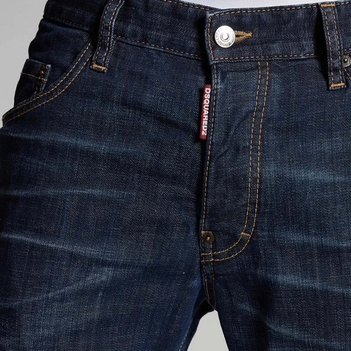 DSQUARED2 - Dark 3 Wash Skater Jeans in Blue Elegant Party Look Winter Warmth
