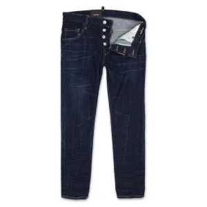 DSQUARED2 - Dark 3 Wash Skater Jeans in Blue Stretch Unisex Wear Classic Wear Sleek Silhouette