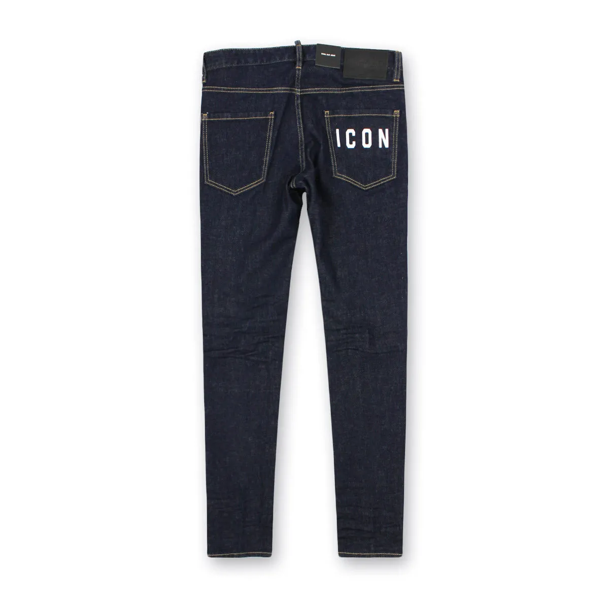 Faded Wash Abrasion Resistant Surface DSQUARED2 - Icon Dark Wash Jeans in Navy