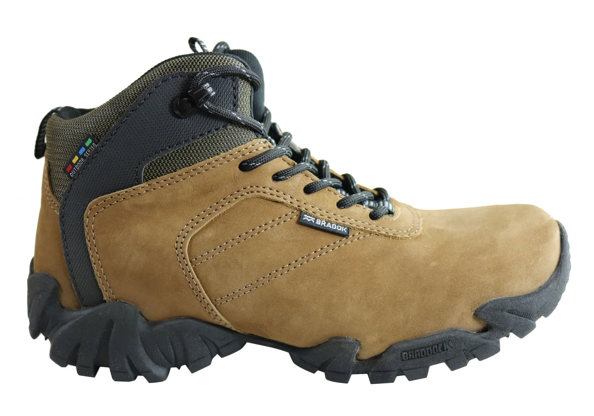 Bradok Kilauea Mens Comfortable Leather Hiking Boots Made In Brazil Breathable Design Work Day