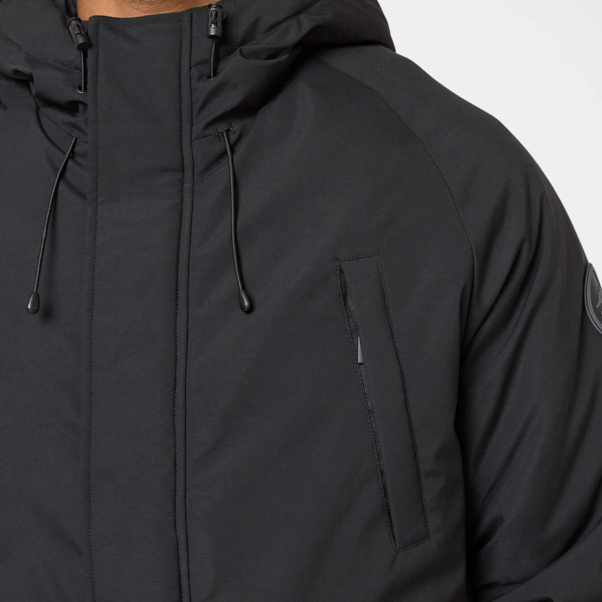 Hooded Parka Jacket | Black Taped Seam Waterproofing Formal Use