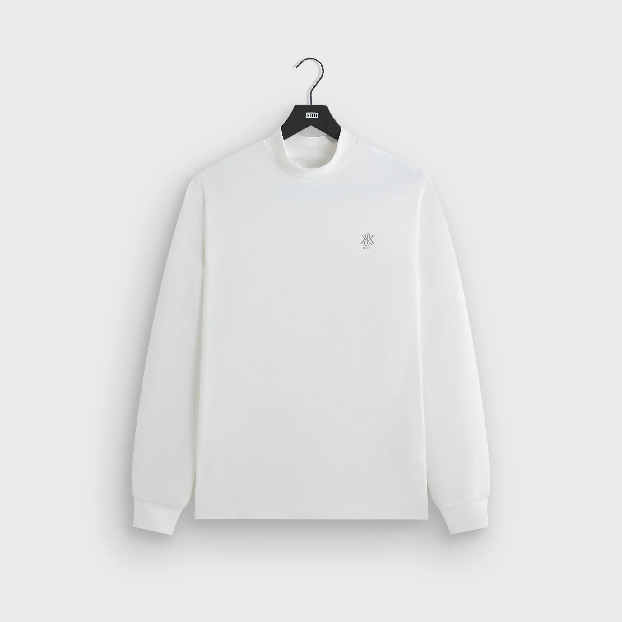 Kith Scratch Long Sleeve Mock Neck - White Reinforced Shoulder Stitching Micro Perforated Fabric
