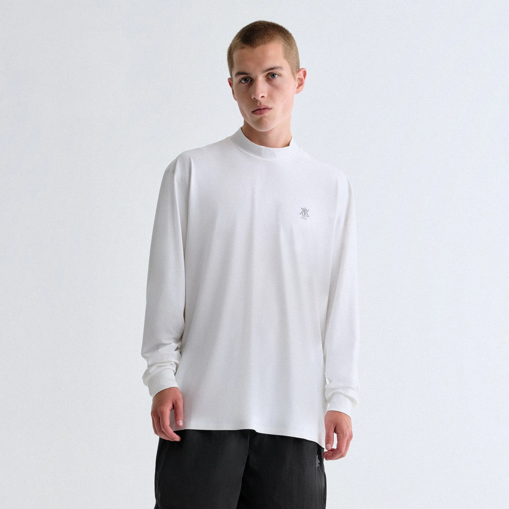 Kith Scratch Long Sleeve Mock Neck - White Soft Lining
