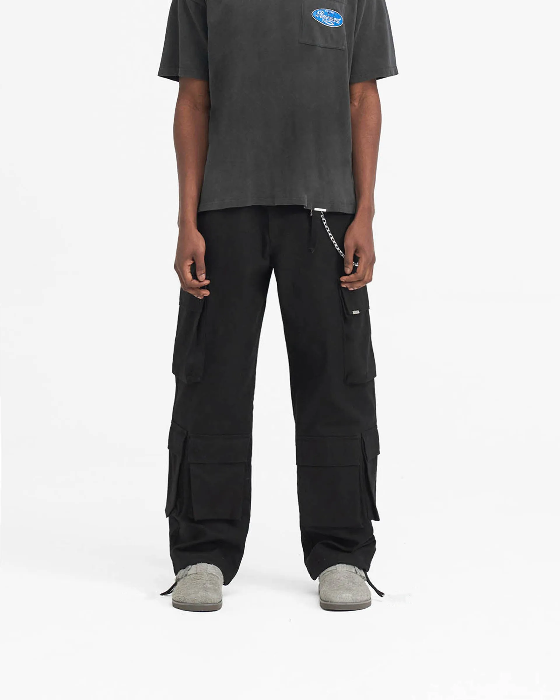 Baggy Cargo Pant - Black Wrinkle resistant fabric