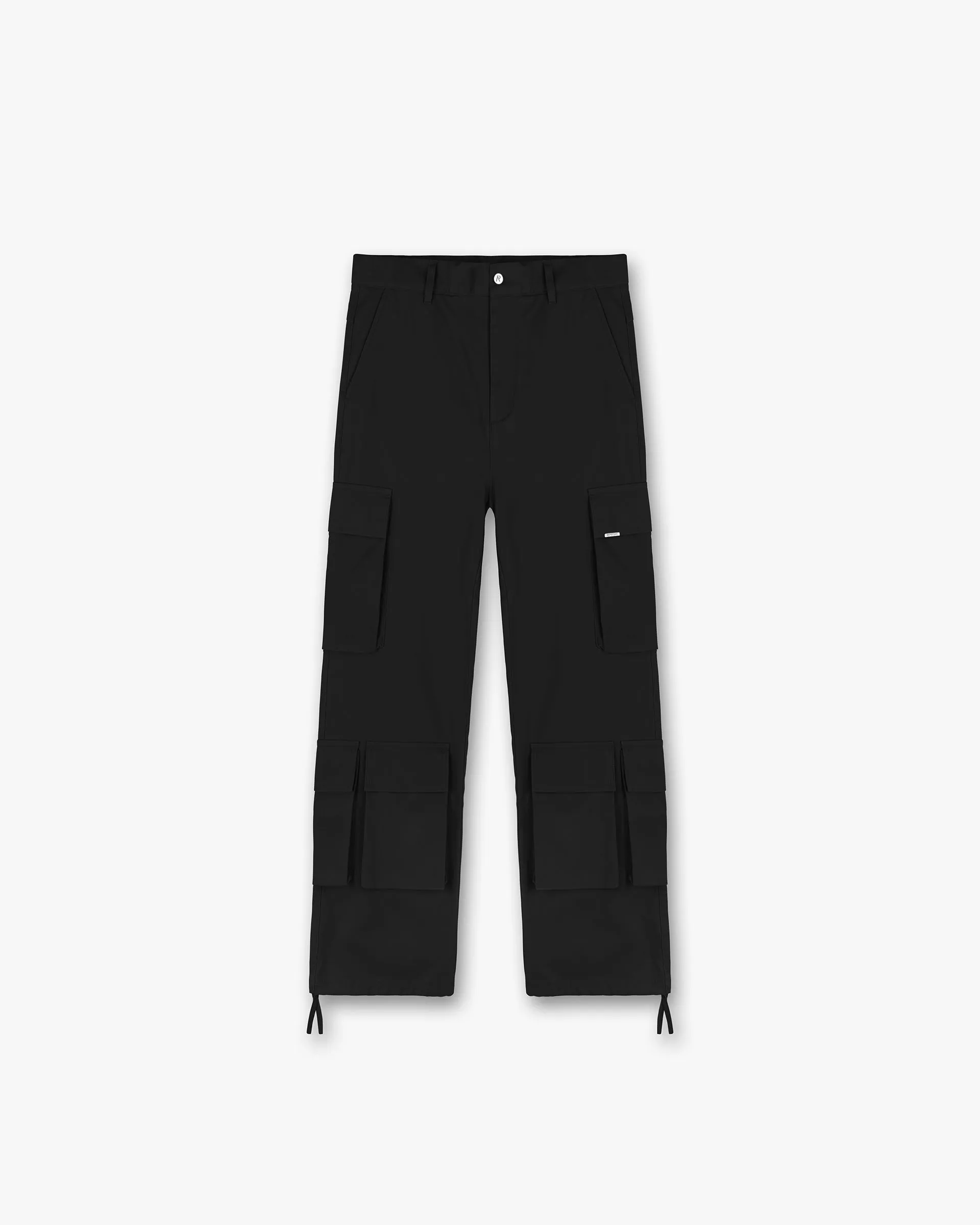 Secure Waistband Comfy Feel Baggy Cargo Pant - Black