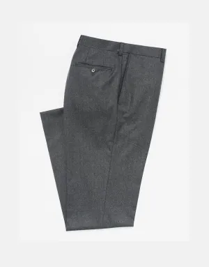Layered Wear Non Clip Made-in-Canada Medium Grey Wool Flannel Trouser