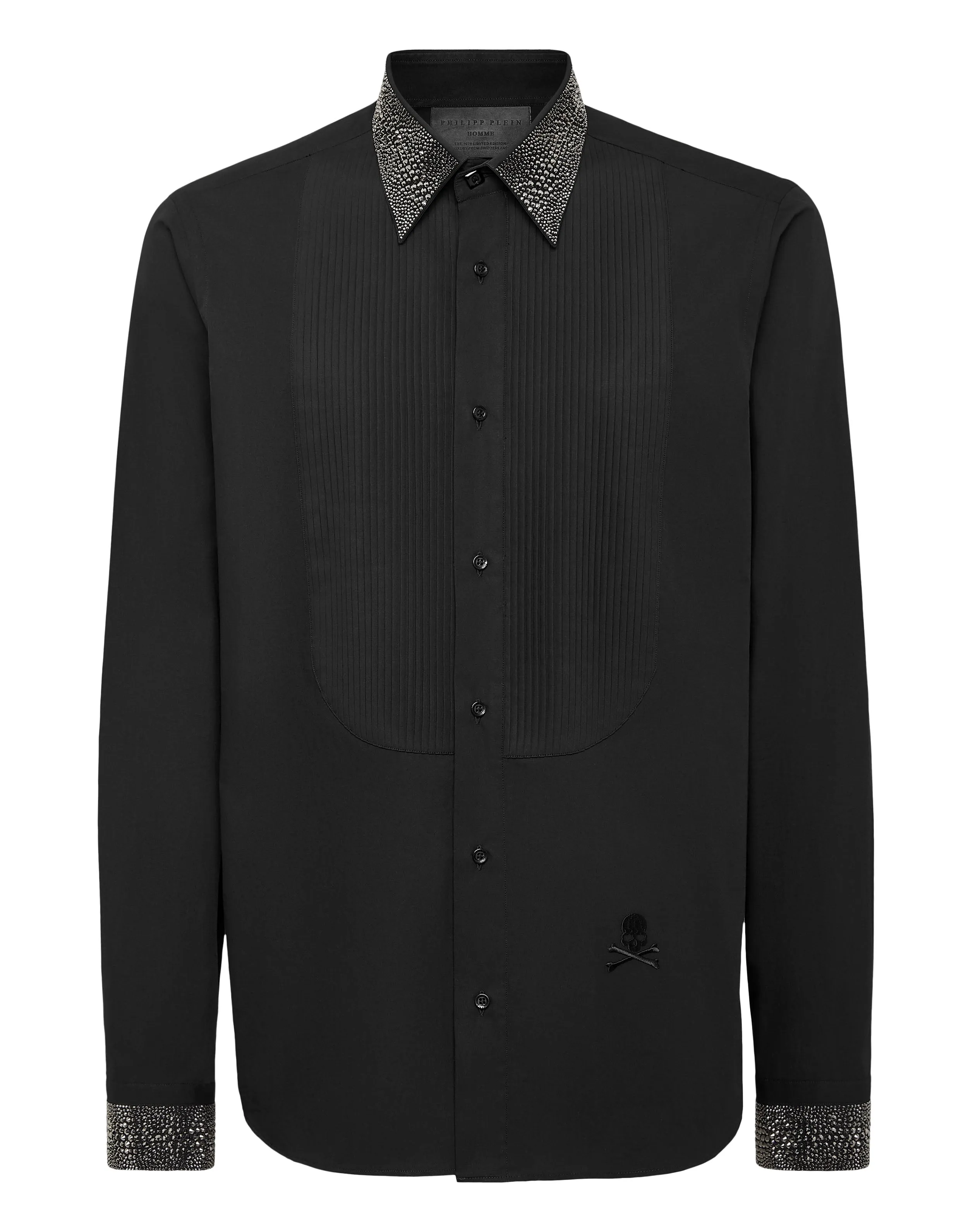 Contemporary Style Premium Fabric Black Tie Shirt