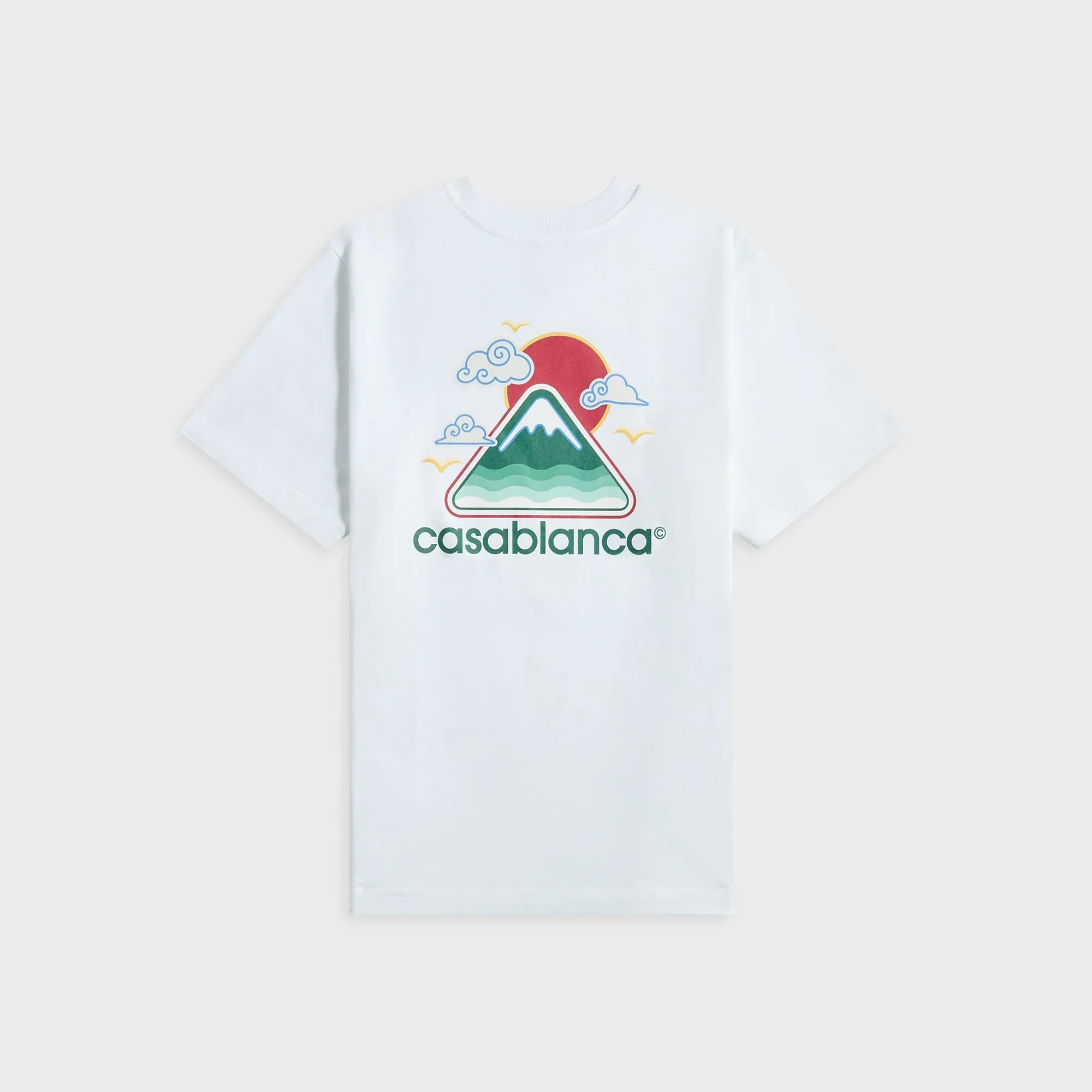 Casablanca Montagne Ondul??e Screen Printed Tee - White Anti Static Treatment Everyday Casual