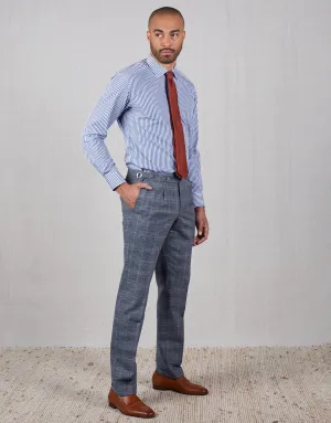 Layer Friendly Relaxed Fit Evans Blue & Beige Check Trouser