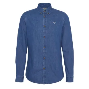 Barbour Chambray Crest Tailored Fit Shirt Chambray Versatile Look high-low hem