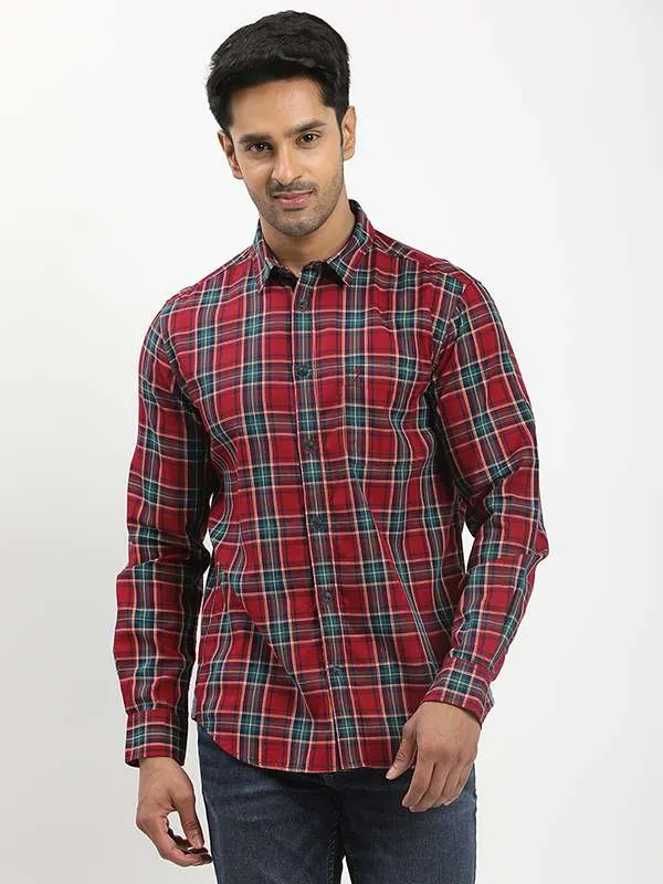 Men Checked Full Sleeve Cotton Shirt Soft Texture