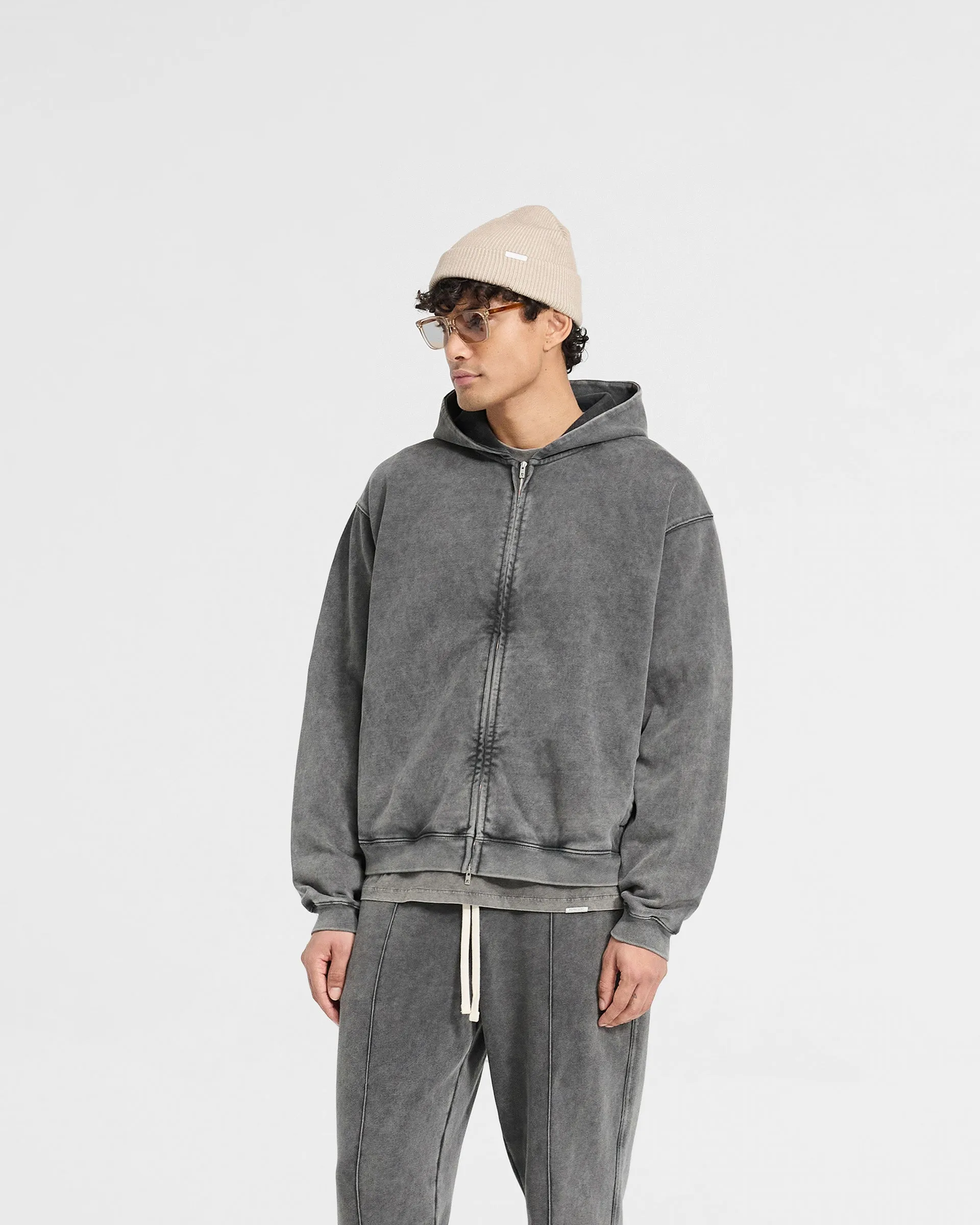 Initial Zip Hoodie - Vintage Grey Urban Active