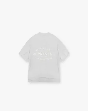 Represent Owners Club Stamp T-Shirt - Ash Grey Travel Friendly