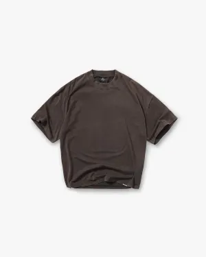 Fit For All Day Initial Oversized T-Shirt - Coffee