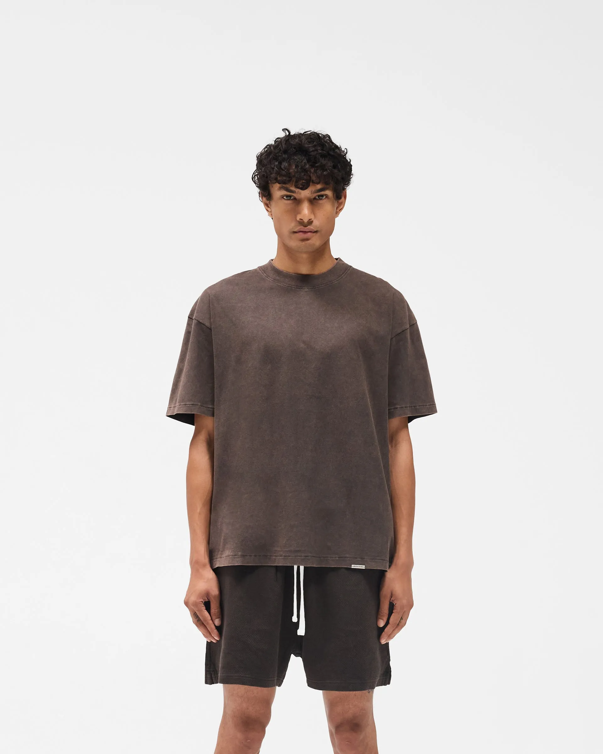 Initial Oversized T-Shirt - Coffee Functional Side Gussets
