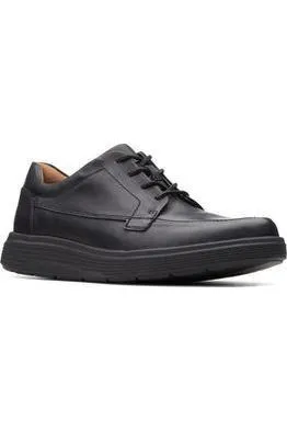 Clarks Un Abode Ease in black leather Extra Wide Step Tall
