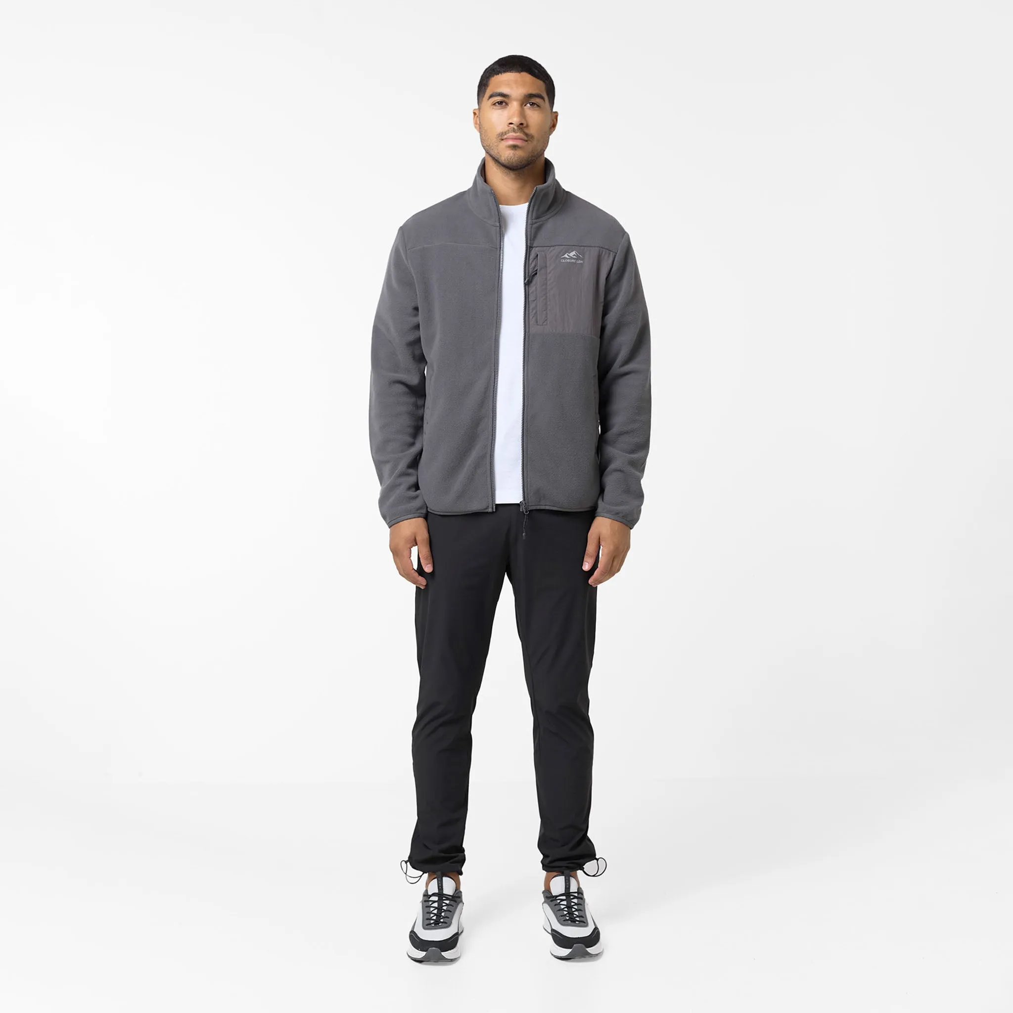 Moisture Wicking Inner Layer Polar Fleece Zip Through Jacket | Charcoal