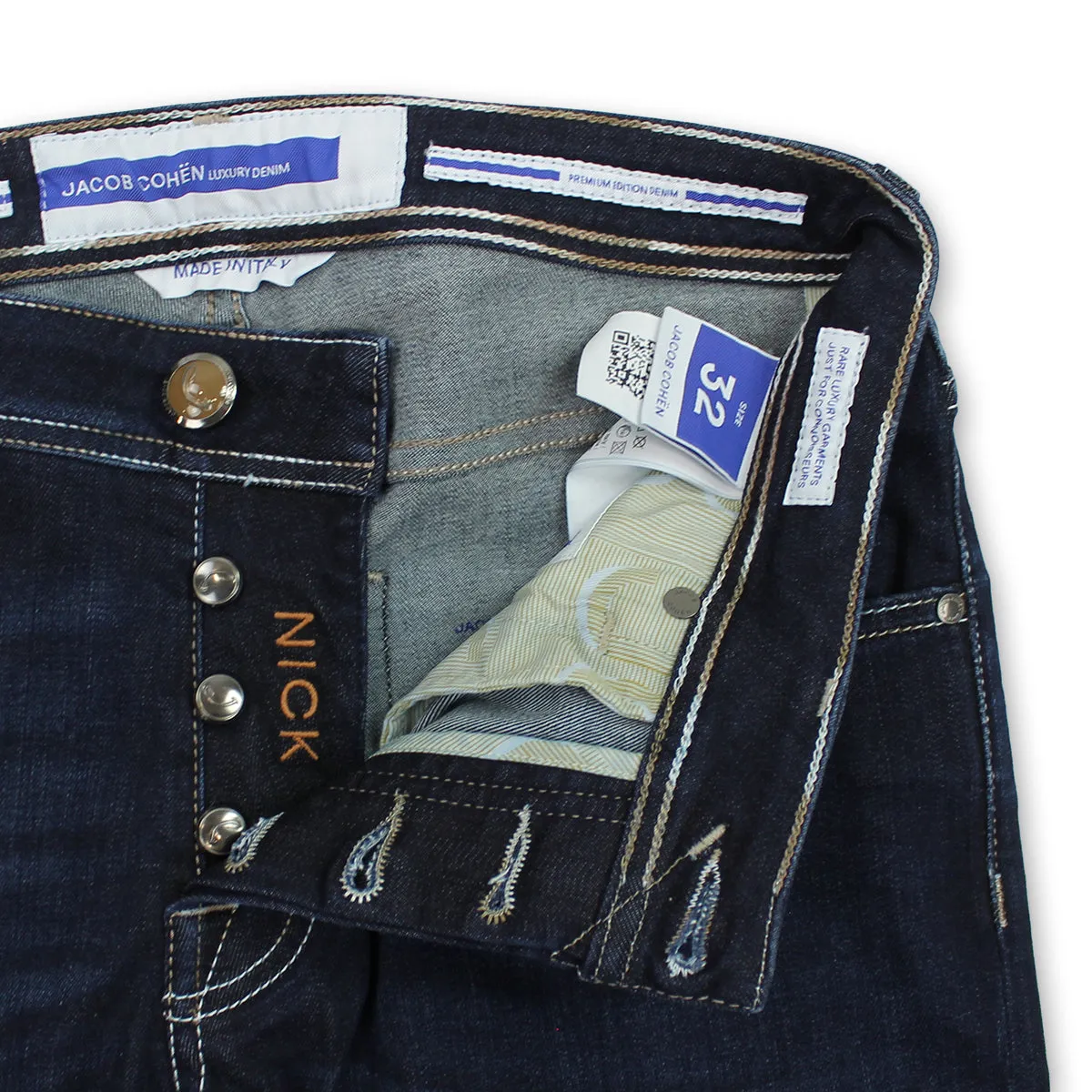 Everyday Classic Wear Comfy Unisex Fit Jacob Cohen - Nick Slim Fit Tan JC Badge Jeans