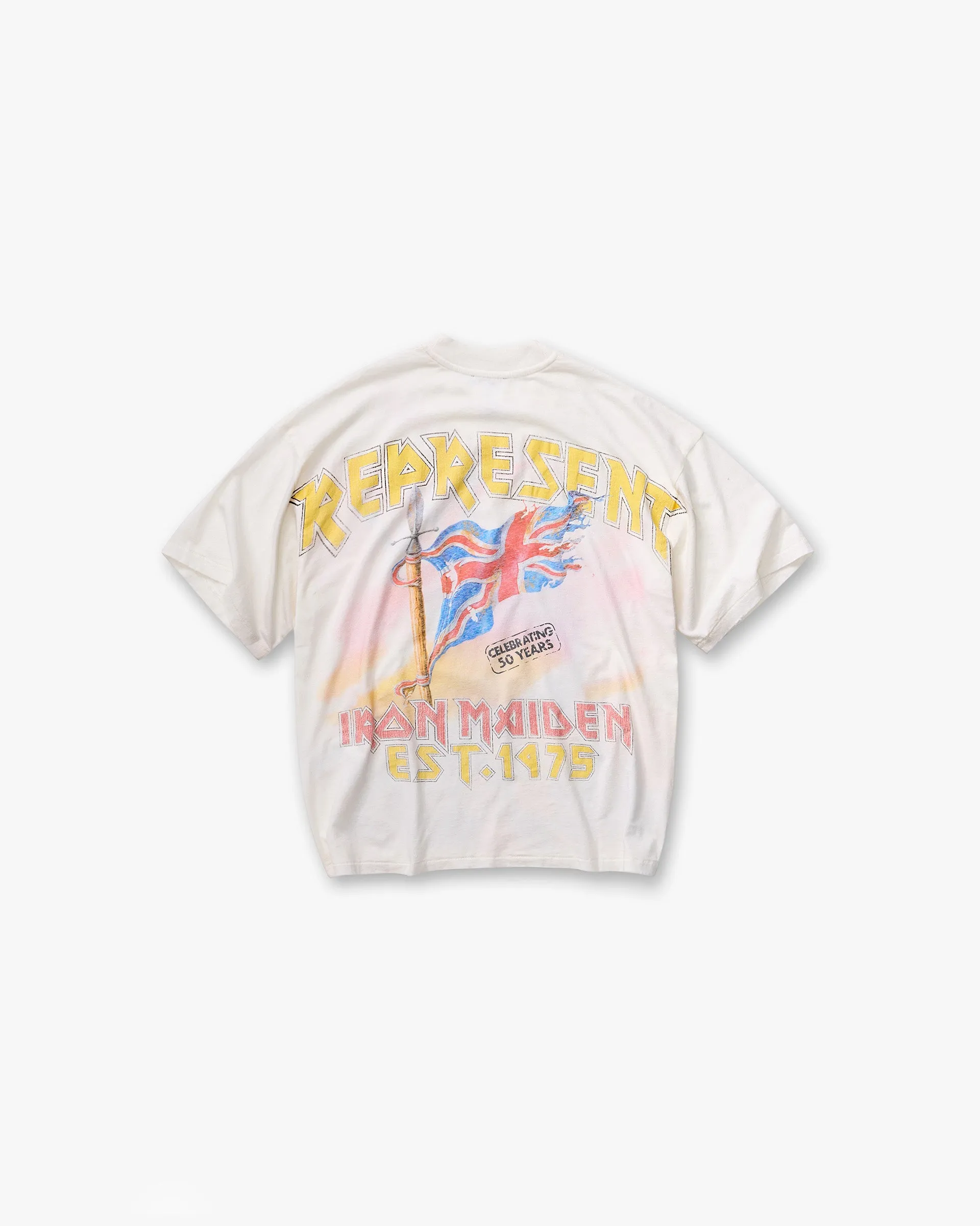 Represent X Iron Maiden Steed T-Shirt - Flat White SunProtectionFabric