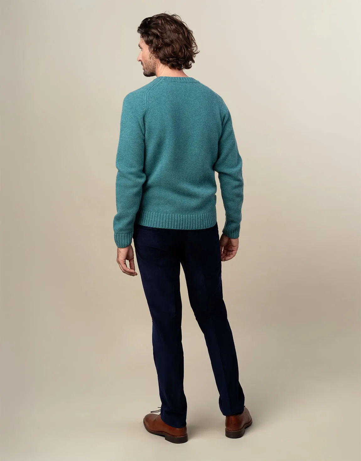 Comfort Base Stain Repellent Coating Gambino Navy Stretch Corduroy Trouser