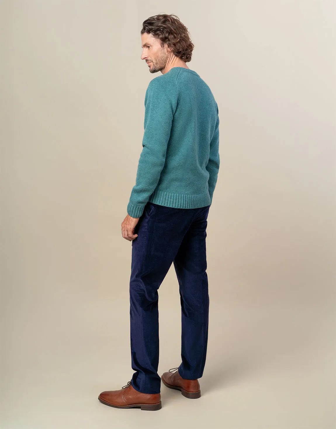 Gambino Navy Stretch Corduroy Trouser Premium Quality