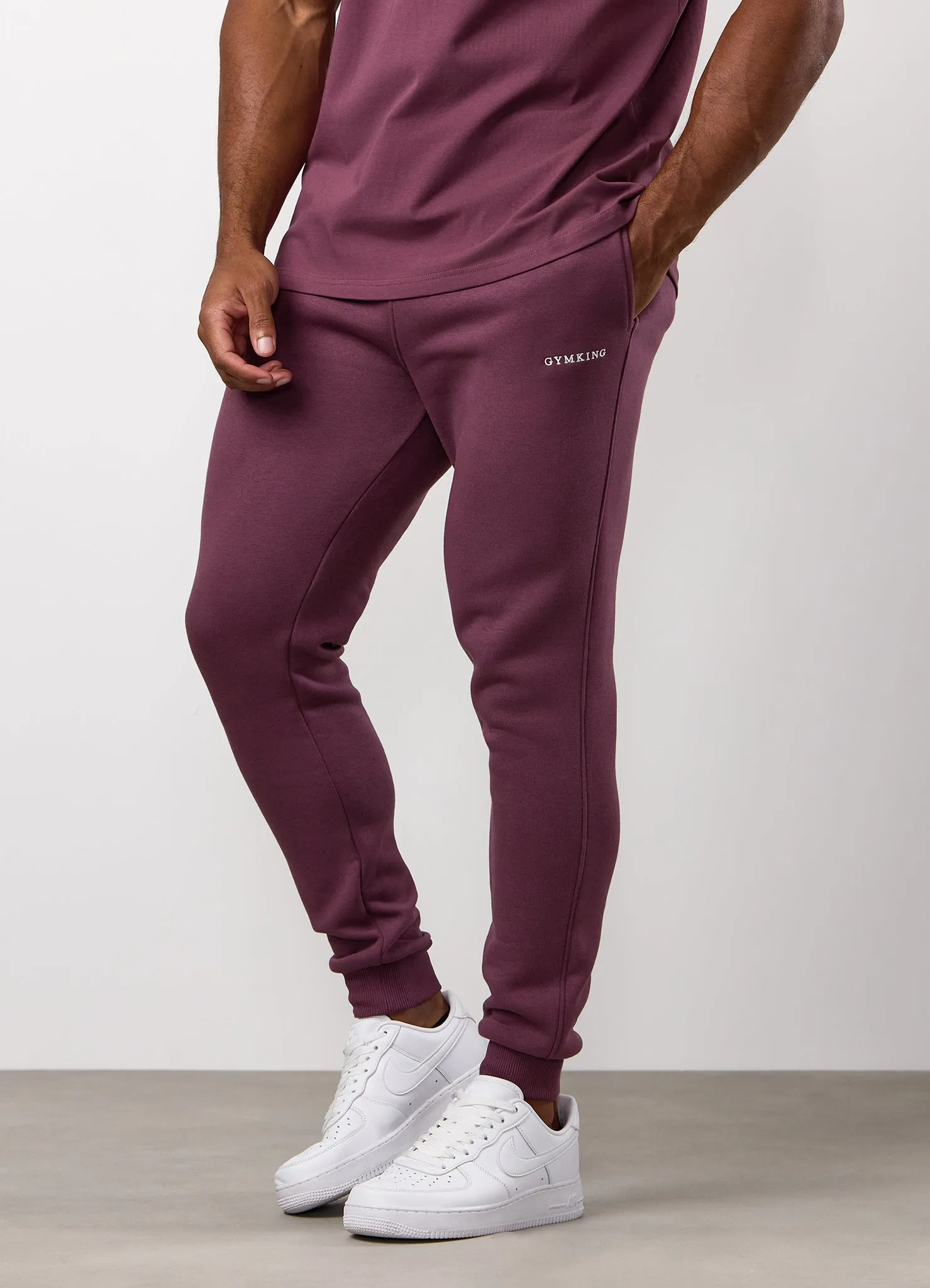 Laser Cut Edges Gym King Fundamental Linear Fleece Jogger - Mulberry