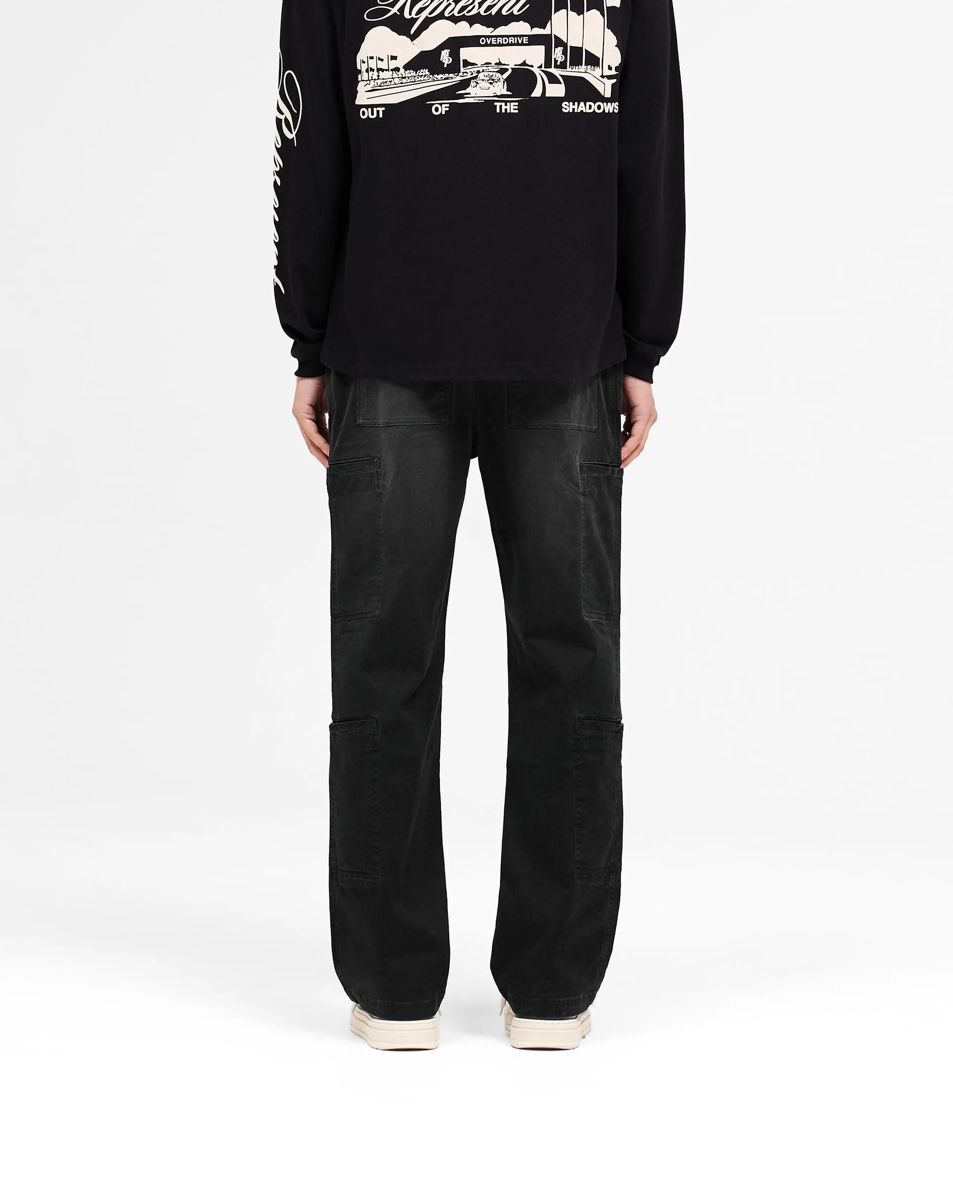 Feminine Cut Double Stitched Seams Season Cargo Pant - Jet Black