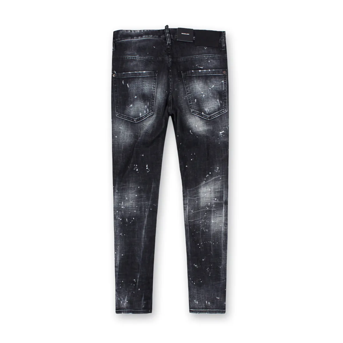 DSQUARED2 - Black Powder Zip Wash Skater Jeans in Grey Winter Warmth Durable All Purpose