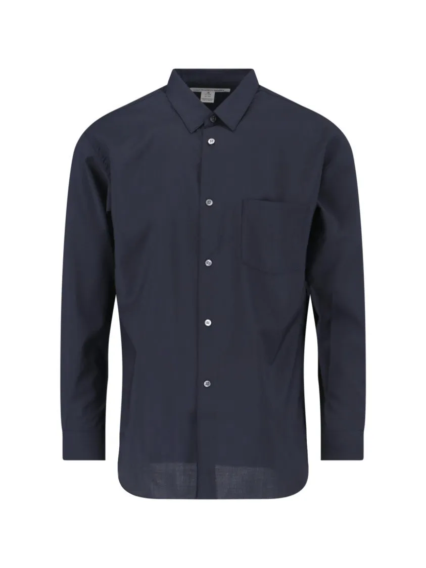 Classic Wool Shirt ?C Navy Blue Water Repellent Finish Winter Collection