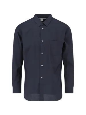 Classic Wool Shirt ?C Navy Blue Retro Vibe