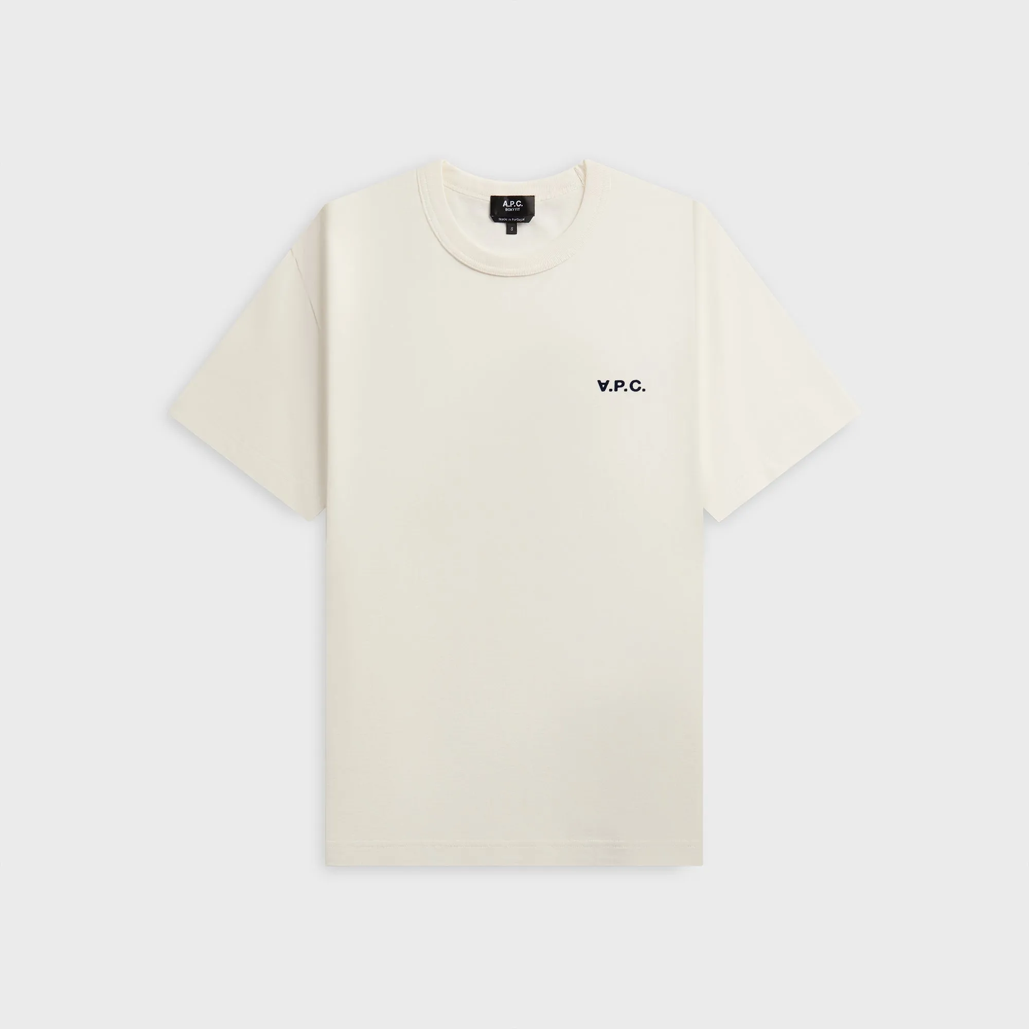 A.P.C. Tee Boxy Petit VPC - White / Dark Navy Durable Style SeamFreeShoulders