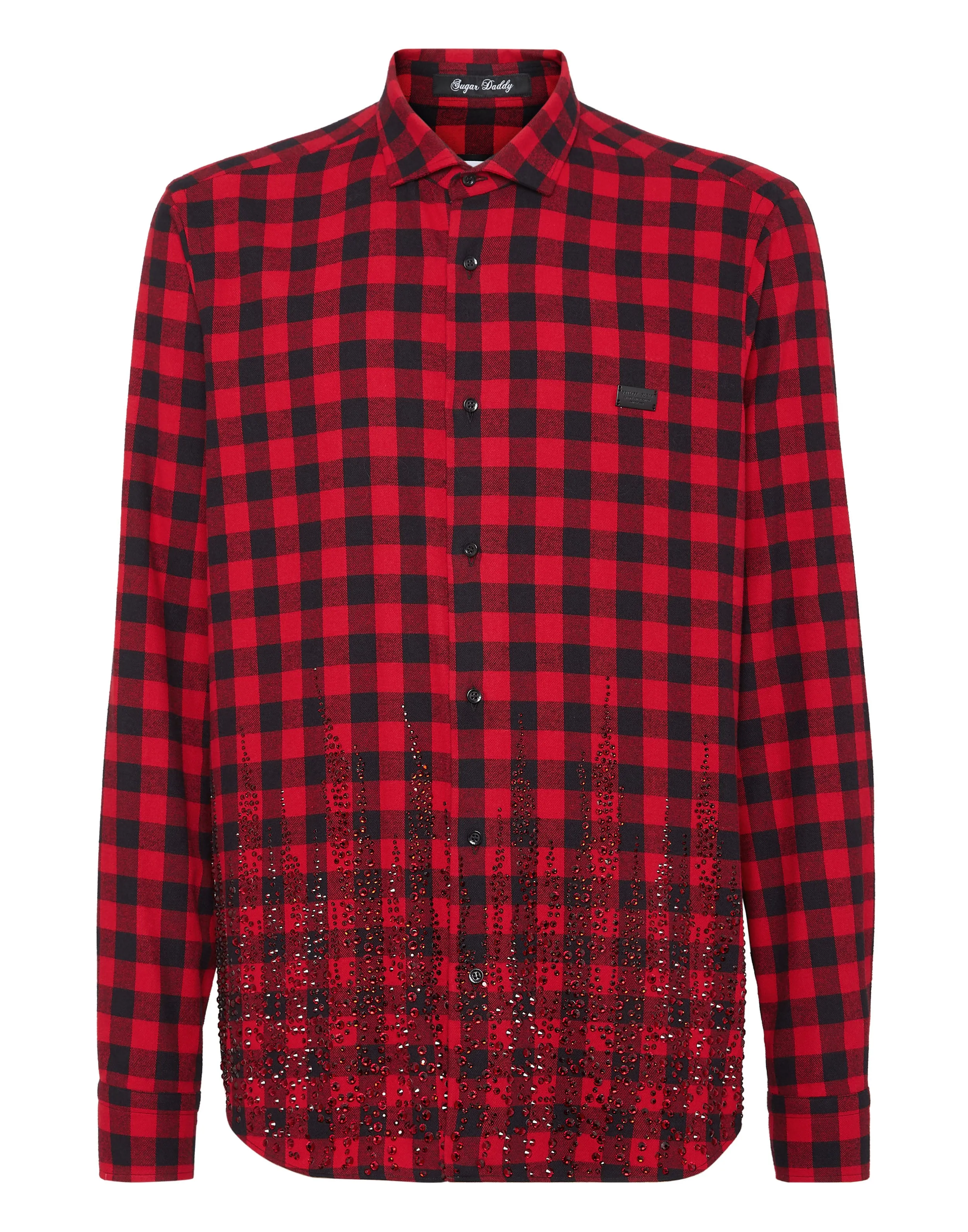 Adjustable Cuff Closure All Purpose Weave Design Shirt Sugar Daddy Cut LS Flame