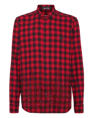 Adjustable Cuff Closure All Purpose Weave Design Shirt Sugar Daddy Cut LS Flame