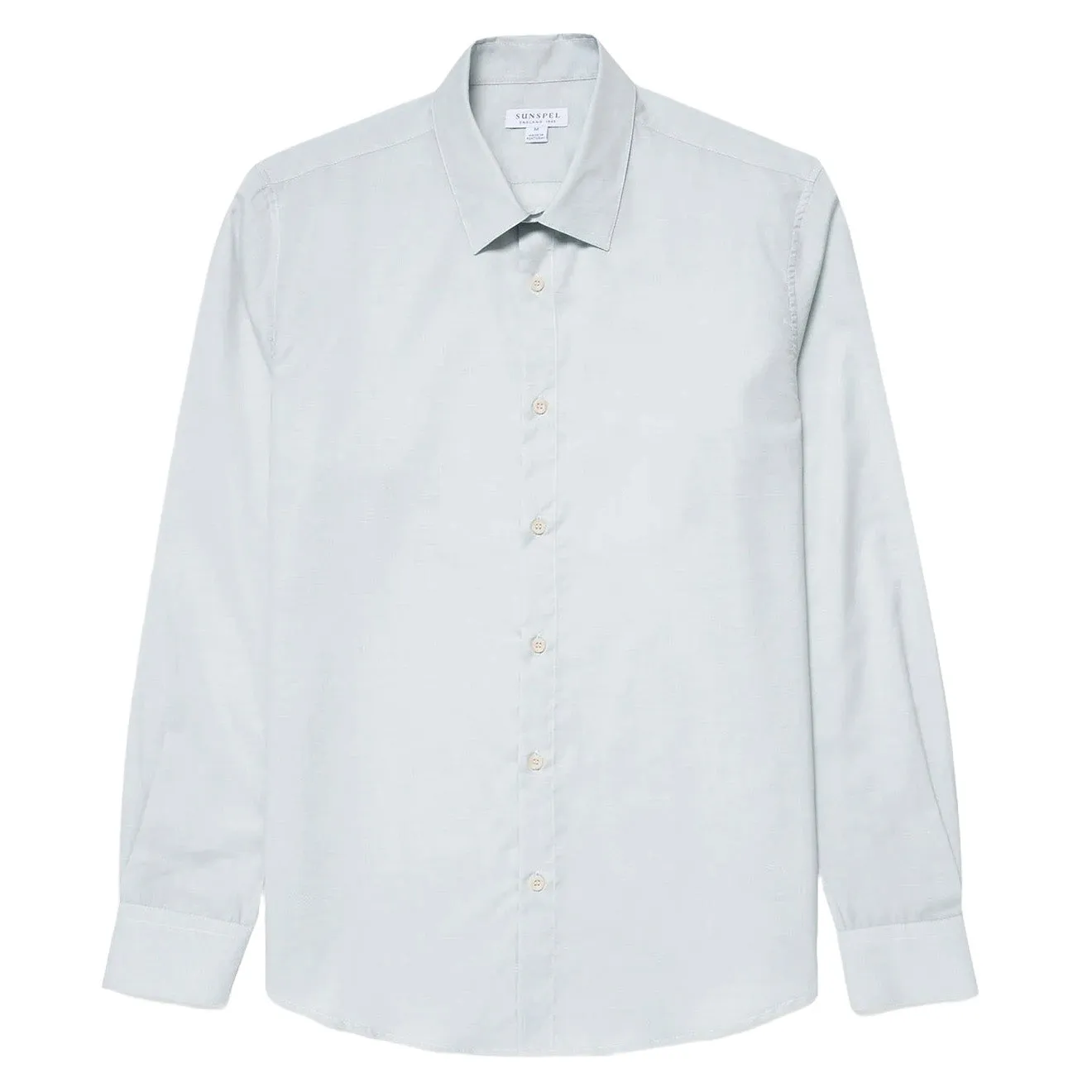 Workwear Essential Sunspel Cotton Cashmere Shirt Light Blue