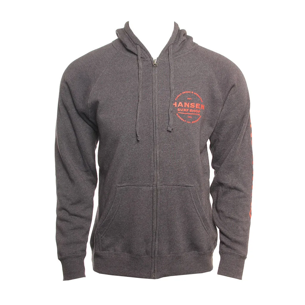 Hansen Mens Sweatshirt Highway Logo Zip Hood Easy Wear Customer Satisfaction