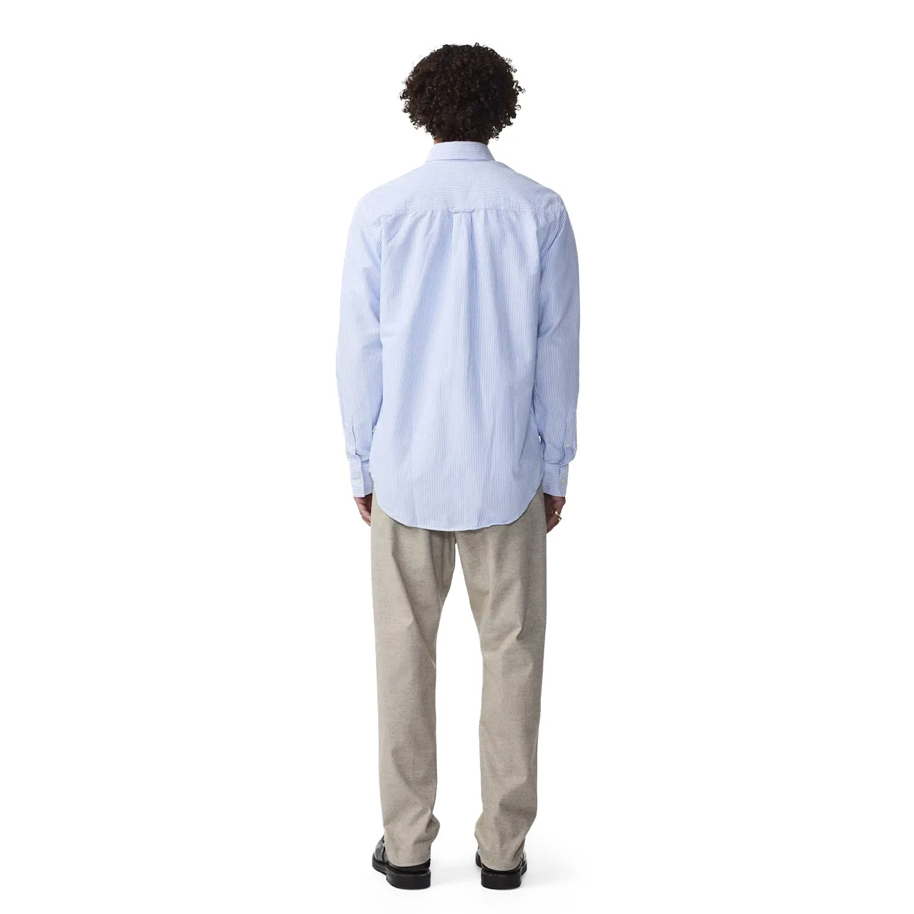 Multi Pocket Design NN07 Colby BD Logo Regular Fit Oxford Shirt Blue Stripe