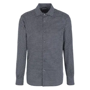 Emporio Armani All-Over Logo Print Cotton Shirt Anniversary Special
